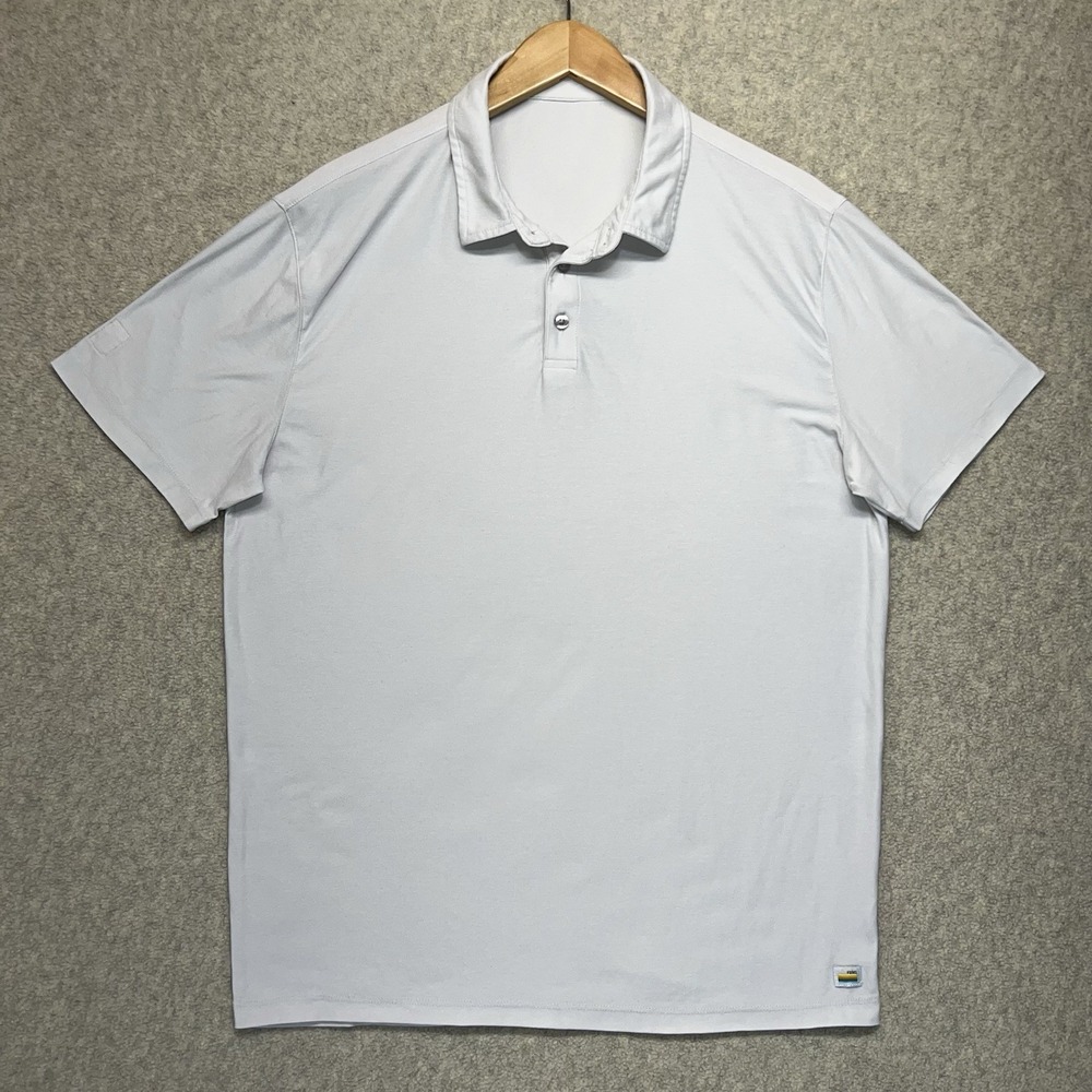 Vuori Polo Shirt Mens XL Light Gray Short Sleeve Performance Athletic Golf